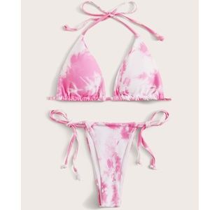 LAST DAY 8/28 - Pink tie dye string bikini